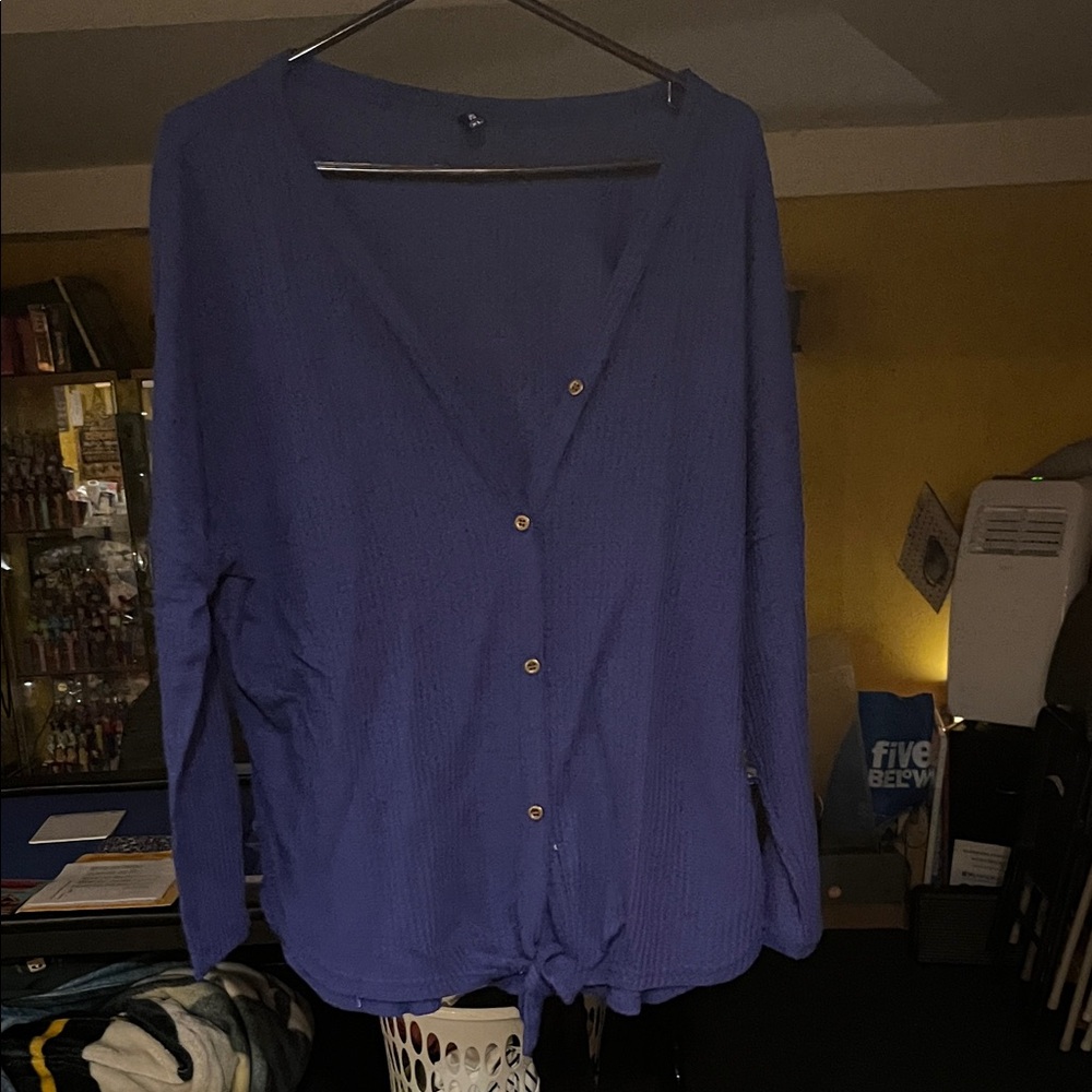 Deep Blue V-Neck Cardigan